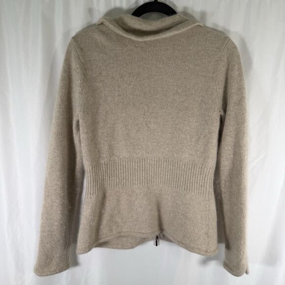 Kenar Sweater Cardigan Women's Medium Cream Rabbit Hair Lambs Wool Collared - Picture 9 of 13